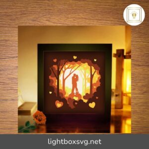 Valentines Day Photo Lightbox, 3D Paper Cut Shadow Box