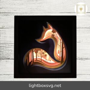 Red Fox, 3D Paper Cut Light Box Template, SVG Digital Download Files