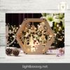 Hexagon Laser Cut Lamp Snowy Scene Christmas Lantern Candle Holder, Winter Wonderland Decoration Night Light