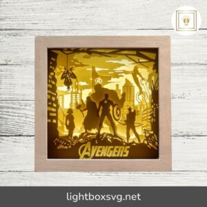 Avengers Light Box, Super Heroes Paper Cut Light Box Template, 3D Shadow Box SVG Files