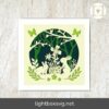 3D Easter Bunny Forest Shadowbox, SVG Paper Cut File