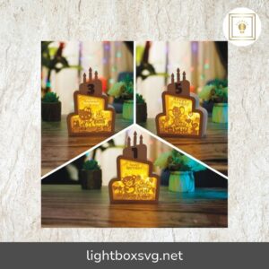 Birthday Cake Lanterns Bundle, SVG Template Light Box