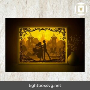 Cinderella Princess Lightbox, Disney SVG Paper Cut File