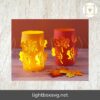 Maple Leaves Round Lantern, Autumn SVG Paper Cut File