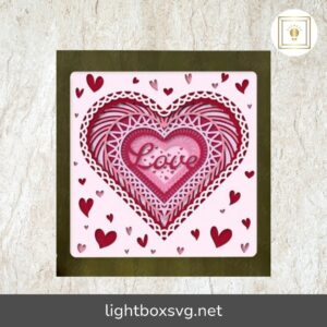 Heart Mandala 3D Shadow Box SVG, Mandala Paper Cut Lightbox