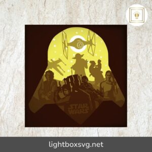Star Wars Mandalorian, 3D Paper cut LightBox SVG