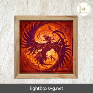 Phoenix Shadow Box Files, Paper Cut Light Box Template Files