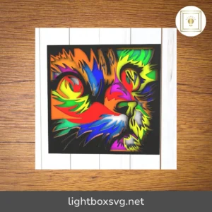 3D Cat Face Mandala SVG, Layered Laser Cut Files for Cricut & Glowforge