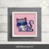 3D Cat Shadow Box SVG, Layered Paper Cut Cat Design, Cool Cat Cricut & Silhouette Files