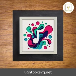 3D Musical Note Layered Shadow Box SVG, Paper Cut Template for Cricut, Silhouette, Laser Cut