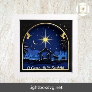 3D Nativity Scene Shadow Box SVG