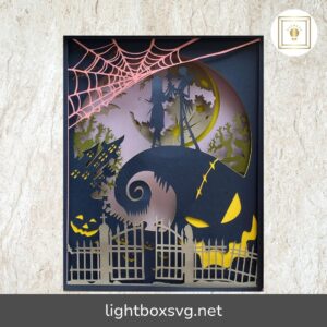 3D Nightmare Shadow Box SVG, Halloween Template For Cricut