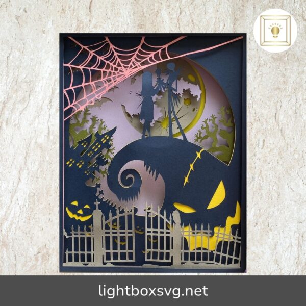 3D Nightmare Shadow Box SVG, Halloween Template For Cricut