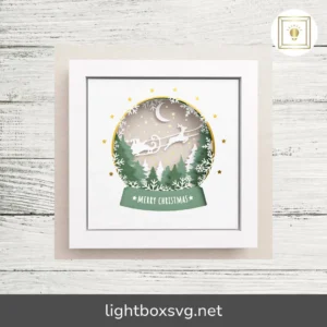 3D Santa Claus Snow Globe Shadow Box SVG, Merry Christmas Layered Boho Design
