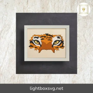 3D Tiger Face Shadow Box SVG, Layered Paper Cut Files for Cricut, Silhouette, Laser Cutting