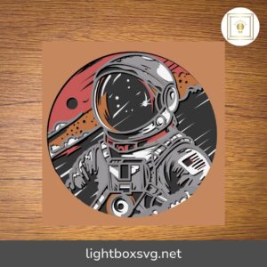 Astronaut 3D Shadow Box SVG, Space Light Box Papercut Template for Cricut & Silhouette