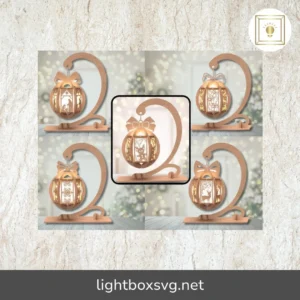 Christmas Lantern Bundle SVG, 5 Laser Cut Tealight Holders with Stand