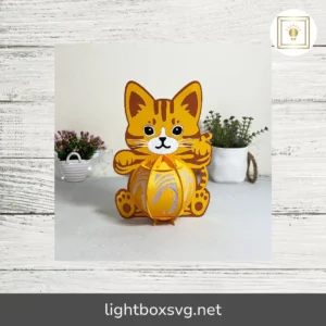 Cute Cat Lantern SVG, DIY Paper Cat Lamp Template, Cricut, Silhouette, PDF, Studio Files