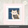 Cute Orange Tabby Cat 3D Shadow Box SVG, Layered Paper Cut Lightbox File