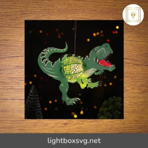 DIY Dinosaur Lantern SVG, Animal Paper Light Template for Children’s Room & Gifts