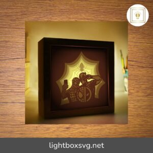 Deadpool vs Spiderman 3D Shadow Box SVG, Layered Papercut Lightbox Template