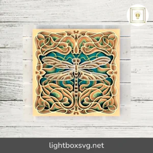 Dragonfly Art Deco 3D Layered SVG, Cricut, Laser, CNC Files for Papercut or Wood Shadow Box Decor