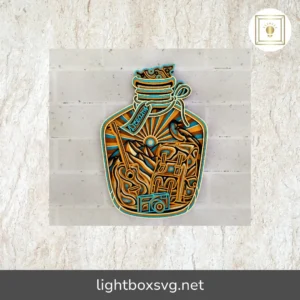 Dreams in a Bottle Zentangle 3D Layered SVG, Multilayer Panel Cut Files for Cricut, Laser Cutting, CNC