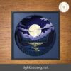 Full Moon on the Lake Shadow Box SVG, 3D SVG Shadow box