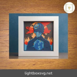 Grave of the Fireflies 3D Shadow Box SVG, Fallen Soldier Anime Lightbox Template for Cricut & Silhouette