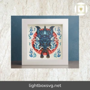 Japanese Oni Samurai Shadow Box SVG Files for Cricut
