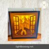 Mountain Cat Lightbox, SVG Paper Cut File