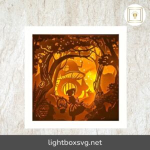 Girl With Easter Basket Lightbox, Bunny SVG Paper Cut File