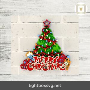 Merry Christmas Tree 3D Mandala SVG, Laser Cut Files for Cricut, Glowforge & CNC