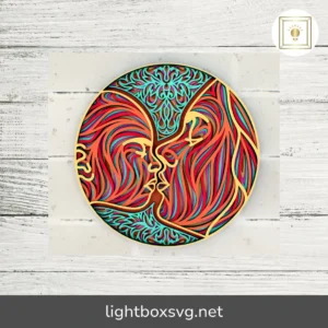 Mom with Baby 3D Mandala SVG, Multilayer Laser Cut File