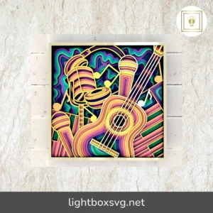 Musical Instruments 3D Mandala SVG, Multilayer Laser Cut Files
