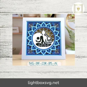 Yin Yang & Buddha Mandala SVG, Layered Shadow Box Cut File for Cricut & Laser Cutting
