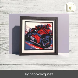 3D Ducati Motorbike Shadow Box SVG, Layered Cardstock Mandala Cut File for Cricut