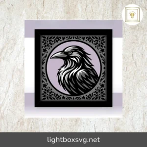 3D Posh Crow Shadow Box SVG, Layered Paper Cut Digital File