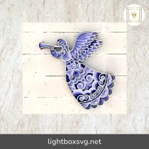 Angel Mandala SVG, Multilayer Laser Cut Files, 3D Layered SVG for Cricut, CNC & Glowforge