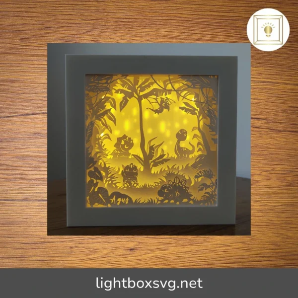 Baby Dinosaurs Light Box, Jungle Template For Cricut