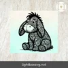 Eeyore Mandala SVG, Zentangle Silhouette Cut File, Pooh Bear Sublimation Design PNG