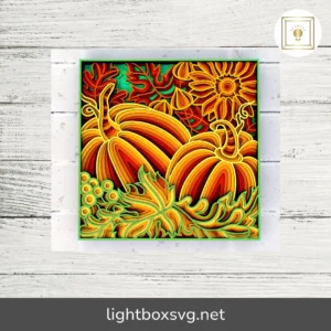 Fall Autumn Pumpkin 3D Mandala SVG, Halloween Papercut Design for Cricut & CNC Router