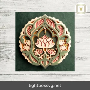 Lotus Flower Mandala 3D SVG, Layered Cut File for Glowforge, Cricut & Laser Machines