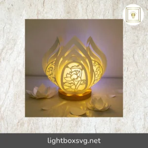 Lotus Paper Lantern SVG, DIY Floral Lantern Cutting Template for Cricut & Silhouette