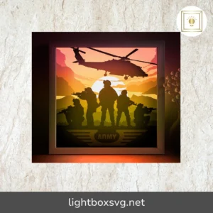 Military Army Shadow Box, Soldiers Lightbox Template For Cricut