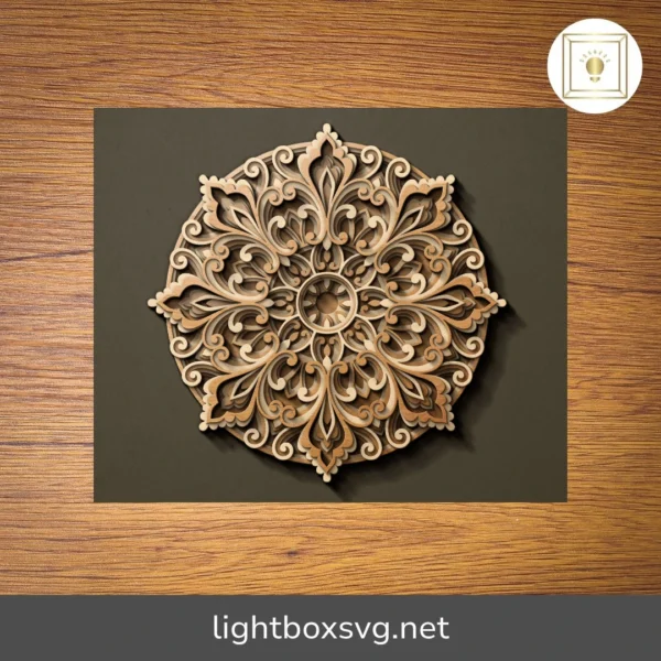 Ornate Multilayer Mandala SVG, 3D Layered Vector Cutting File for Cricut, Glowforge, Laser, CNC