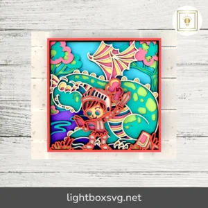 Young Knight and Dragon 3D Mandala SVG, Layered Cut Files for Cricut, Laser, CNC